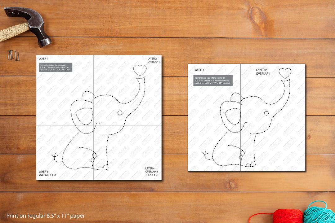 Baby Elephant String Art Template | 15