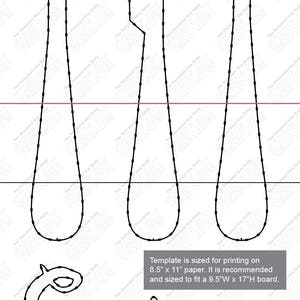 Puede incluir: Un diseño de plantilla en capas en blanco y negro para manualidades. La capa superior muestra una cuchara, un cuchillo y un tenedor. La capa inferior muestra la palabra "Enjoy". La plantilla está diseñada para imprimir en papel de 8,5 x 11 pulgadas y se recomienda para una tabla de 9,5 x 17 pulgadas.