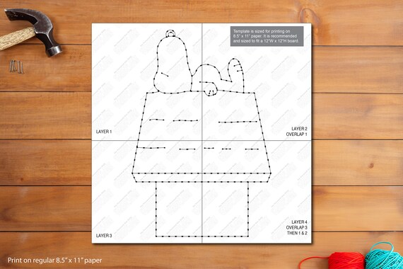 Snoopy - Custom String Art Template
