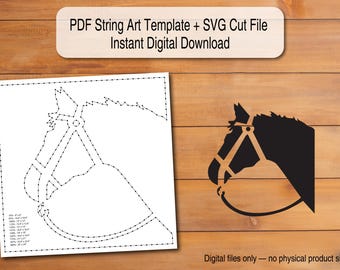 Horse - String Art Template | Scalable PDF + SVG Digital Download (Cricut/Silhouette)