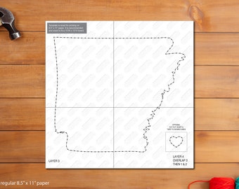 Arkansas String Art Template w/ Heart