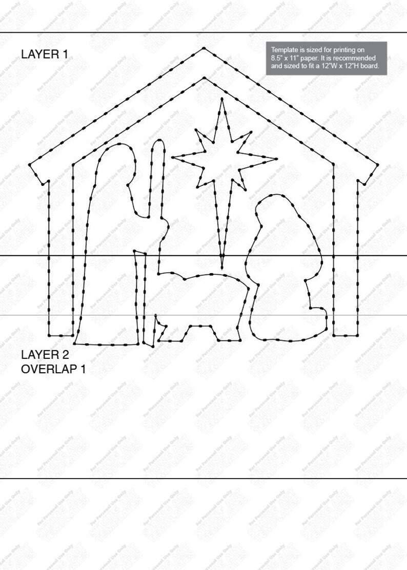 Nativity Scene Custom String Art Template - Etsy