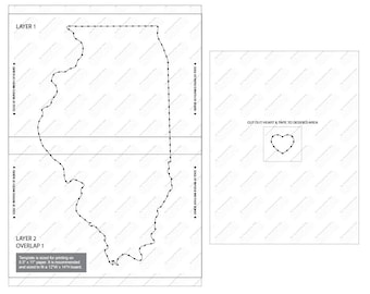 Illinois - String Art Template with Heart