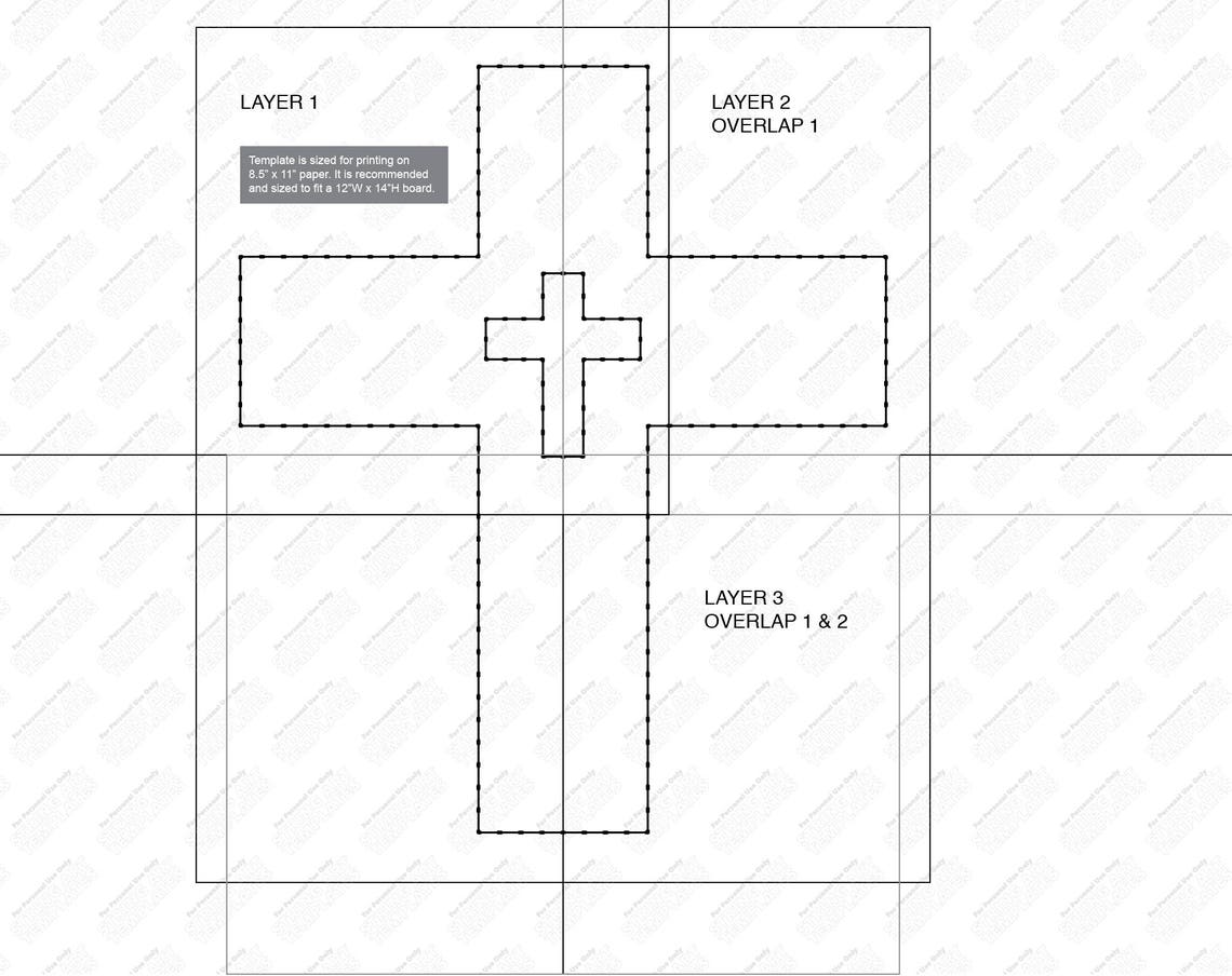Cross String Art Template Etsy Cross String Art Template Etsy