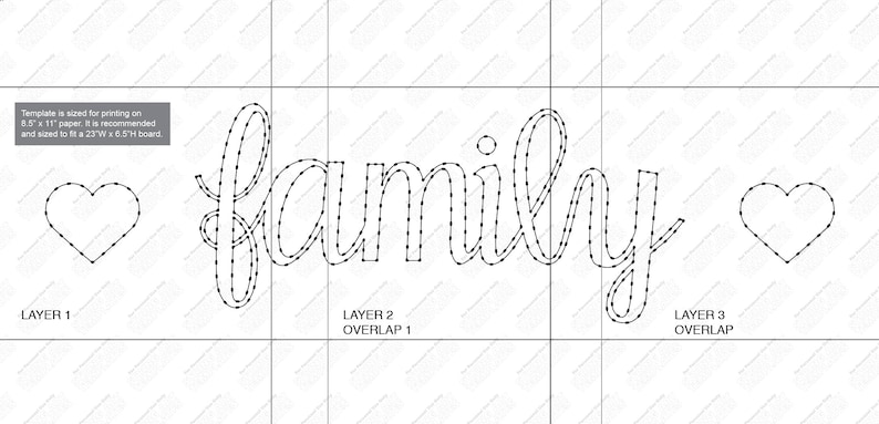 Family With Hearts - String Art Template - Etsy