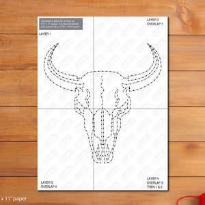 Cow Skull - custom string art template