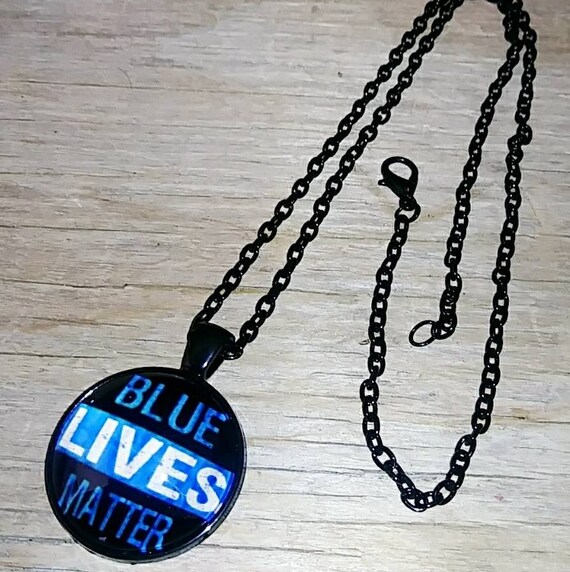 Blue lives shop matter necklace