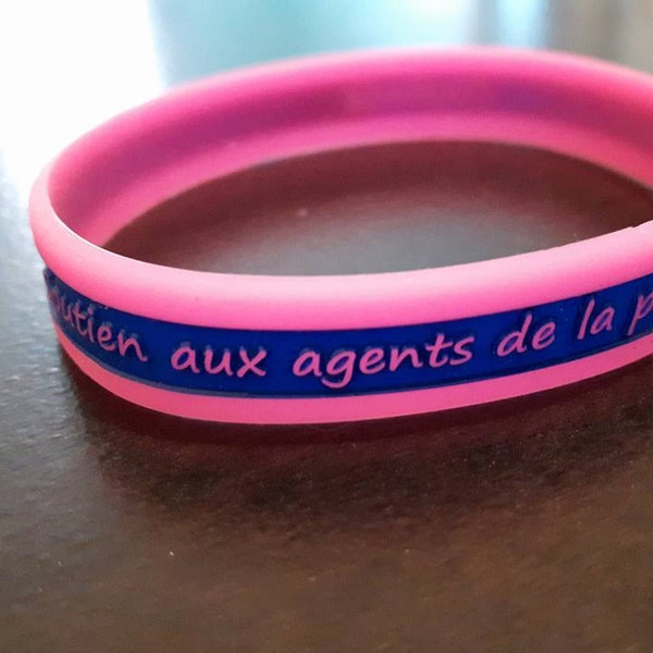 Bracelet rose Soutien aux agents de la paix