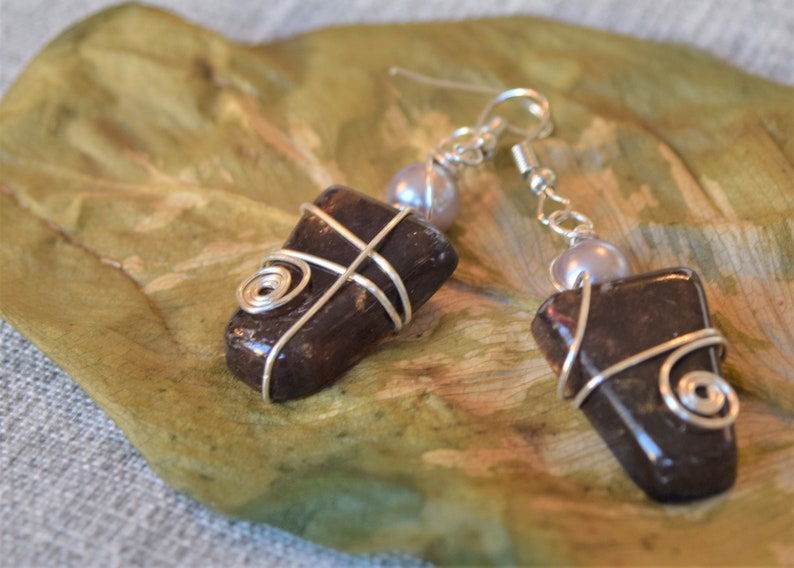 Purple heart pendant earring set