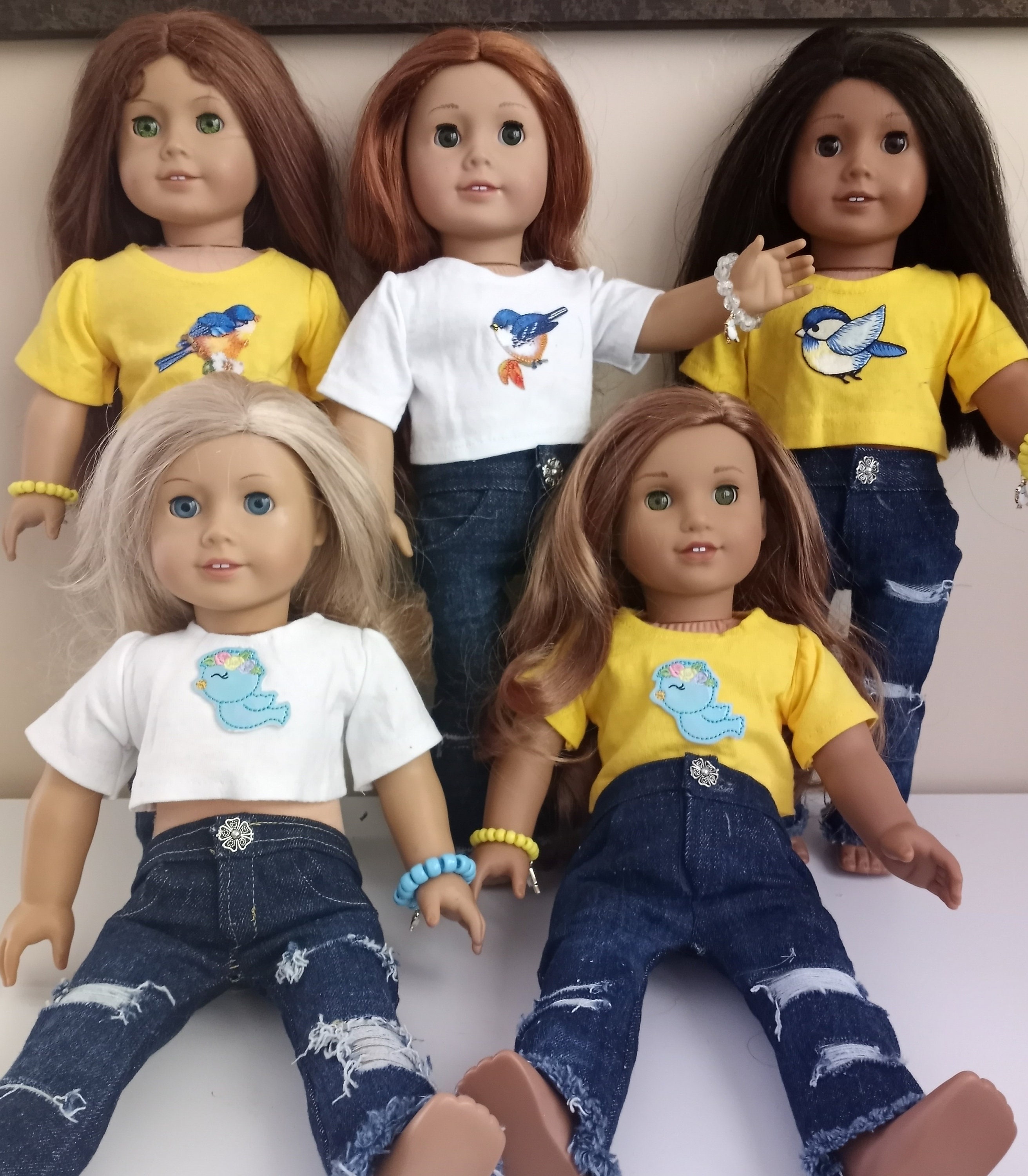 Doll Clothes Fashion Blouse Jeans Shorts For American Girl Dolls