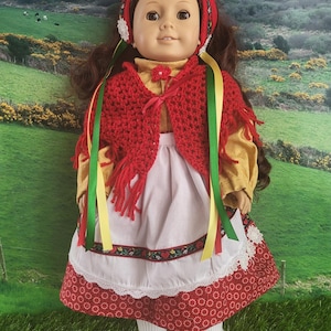 Complete 5-pc Traditional Scandinavian Folk Dancing Outfit for 18&quot; dolls  &quot;Alva&quot;