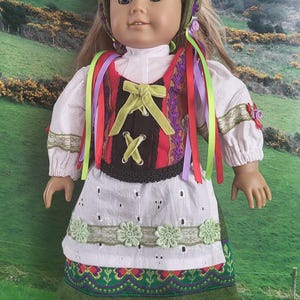 Complete 5-pc Traditional Scandinavian Folk Dancing Outfit for 18&quot; dolls  &quot;Astrid&quot;