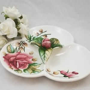 Linke ESD Japan Rose Knospe Keramik Konfektteller, Vintage Shabby Chic
