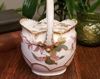 Art Nouveau Antique Crescent China Biscuit Jar by George Jones and Sons, circa 1889