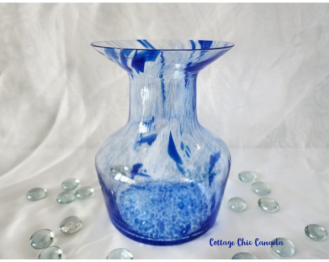 Lindshammar Blue Glass Vase - Signed Tom Möller