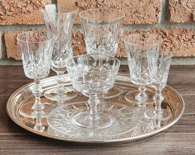 Imperial Crystal Clara Cross and Olive Crystal Wine Glass Stemware