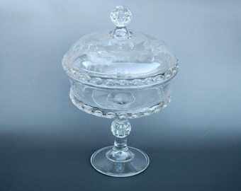 Adams' Apollo Clear Glass Compote From The 1880's! Fine EAPG Old Fashioned Glass!