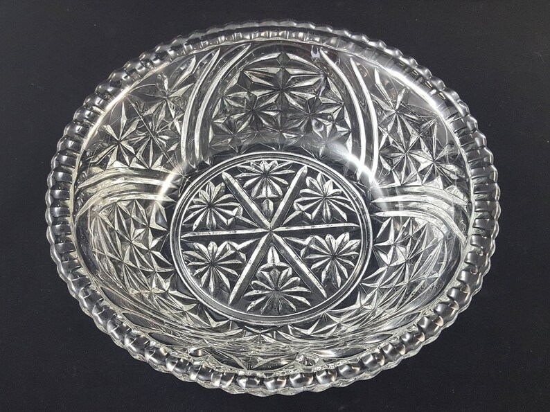 EAPG Serving Bowl Early American Pressed Glass Serving Bowl Vintage EAPG Salad Bowl c.1910s 10 58