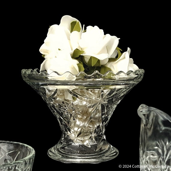 Anchor Hocking Precut Glass Punch Bowl Base Stand - Mid Century Vintage Tableware