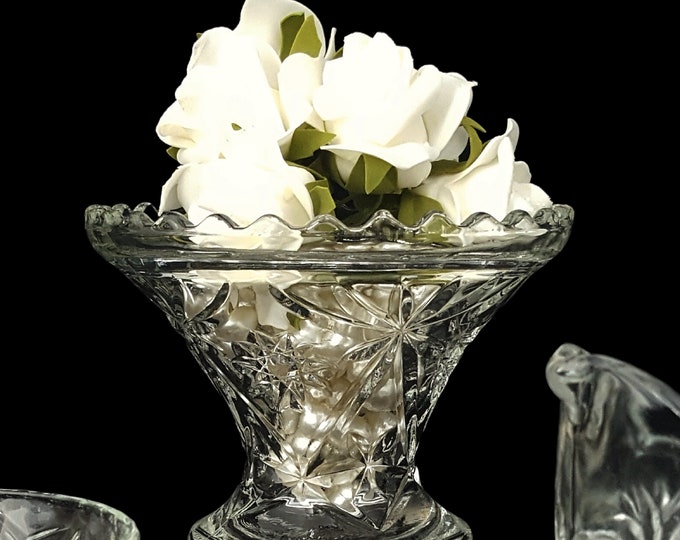 Anchor Hocking Precut Glass Punch Bowl Base Stand - Mid Century Vintage Tableware