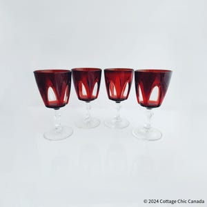 Cristal D'Arques Ruby Gothic 3 1/4" Cordial Glasses, Set of 4