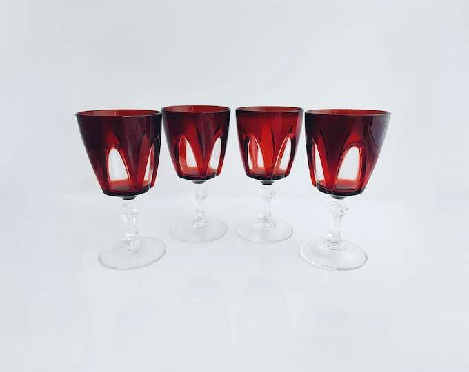 Cristal D'Arques Ruby Gothic 3 1/4" Cordial Glasses, Set of 4
