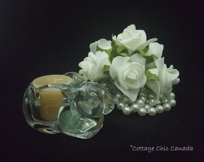 Indiana Glass Easter Bunny Rabbit Votive Candle Holder