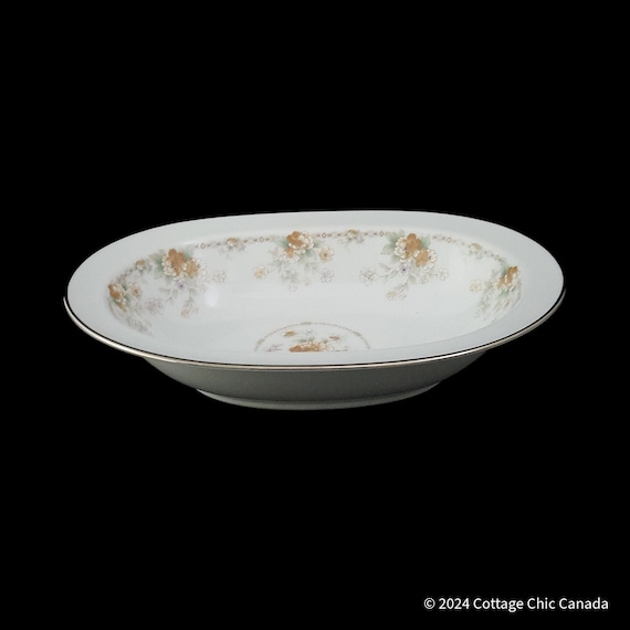 Noritake Roundelay Fine Bone China 10" Oval Vegetable Serving Bowl