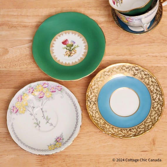 Aynsley, Wellington, and Windsor Bone China Saucers Made in England