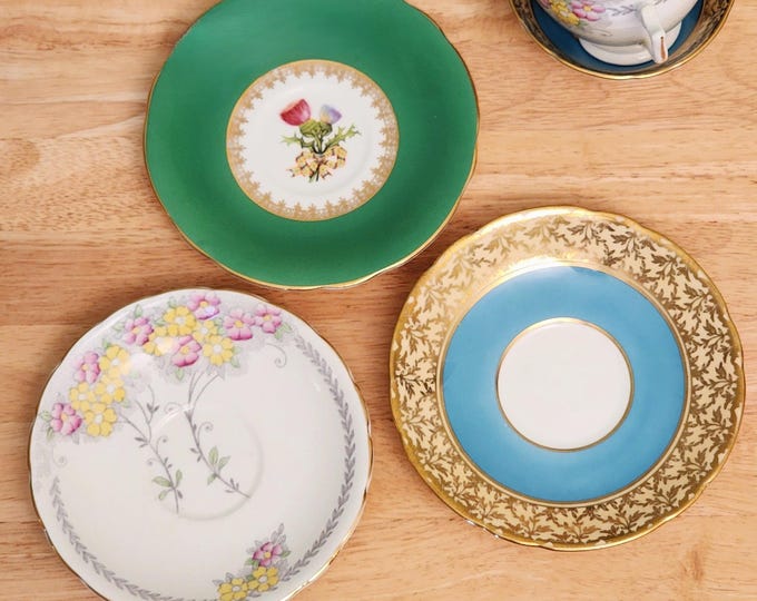 Aynsley, Wellington, and Windsor Bone China Saucers Made in England