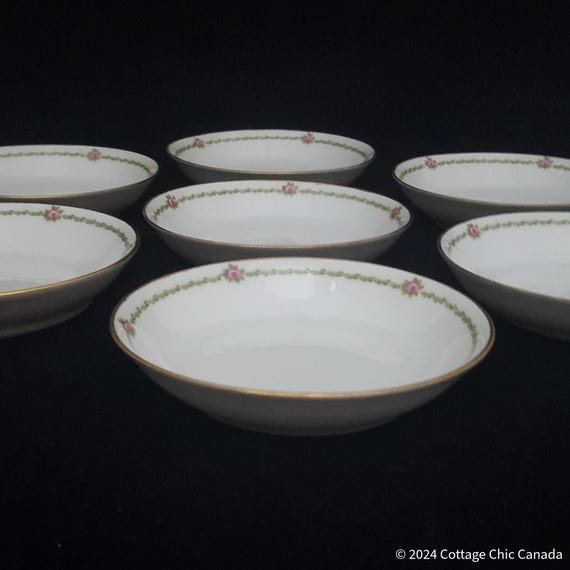 Antique CH Field Haviland Limoges Schleiger 201 Fruit Bowls, Set of 7