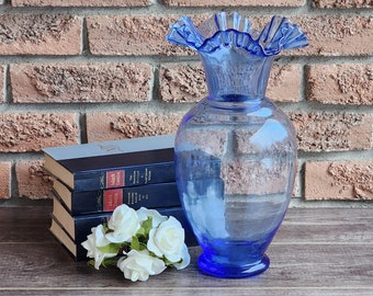 Gorgeous Blue Colored Glassware! Perfect Tall Vase for Fresh Cut or Dry Flowers!