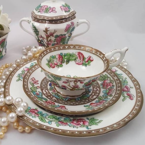 Coalport Indian Tree Tea Set Trio – Antique Bone China England