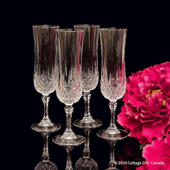 Cristal d’Arques Longchamp Fluted Champagne Glass, Set of 4