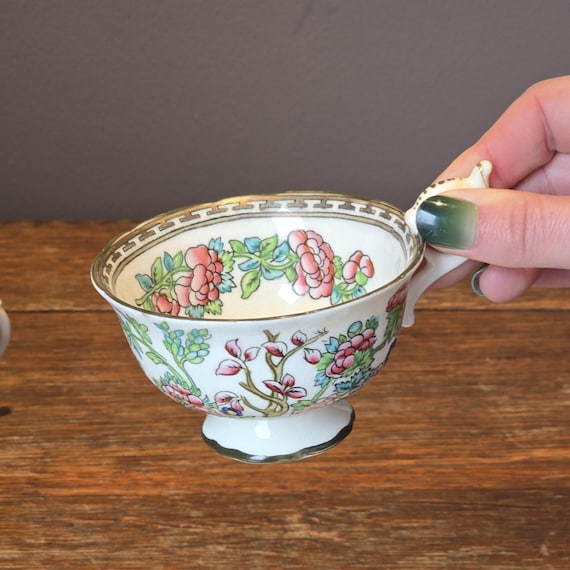 Antique Coalport Indian Tree Footed Teacup Bone China England 1920s–1930s