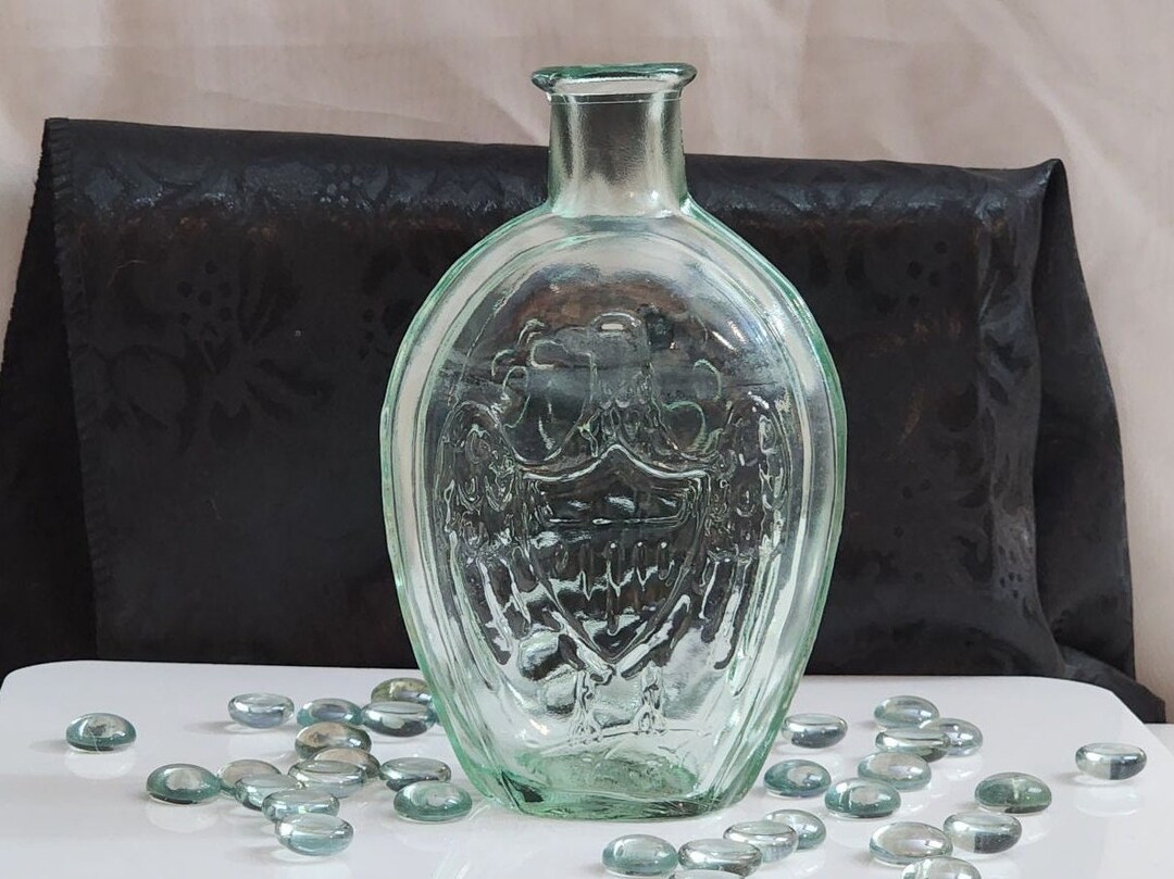 Vintage 7 Old Glass Bottle With Eagle and Cornucopia Etsy