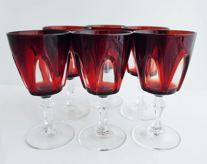 Cristal D'Arques Ruby Gothic 5 1/8" Wine Glasses - Set of 6