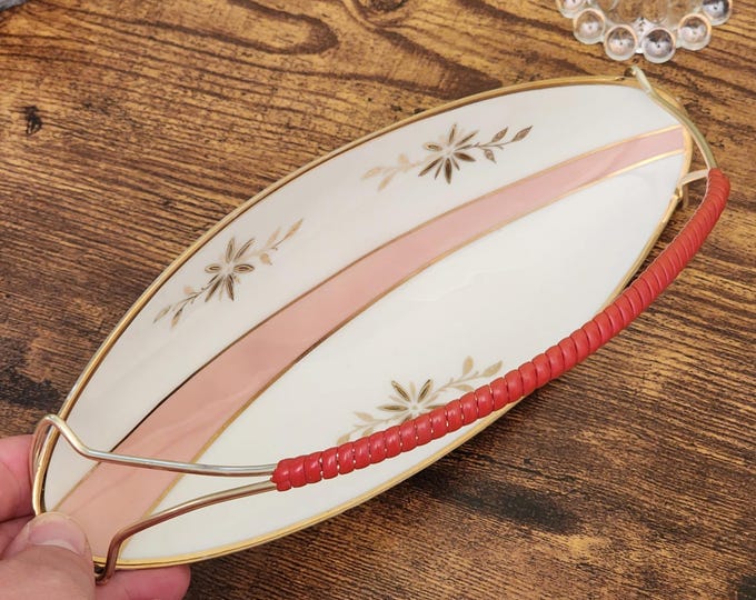 Winterling Röslau Bavaria MCM Oval Serving Dish with Gold Accents