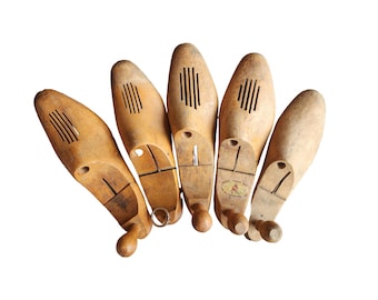 Vintage Wooden Right Foot Shoe Tree Stretcher Forms, Rustic Home Decor For Cabin, Library, Office or Den
