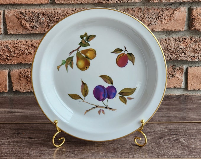 Vintage Evesham Gold Pie Plate, English Porcelain Wedding Gift