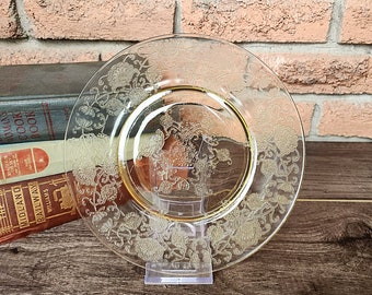 Hazel Atlas Yellow Glass Florentine Salad Plate for Vintage Home Decor Gifts