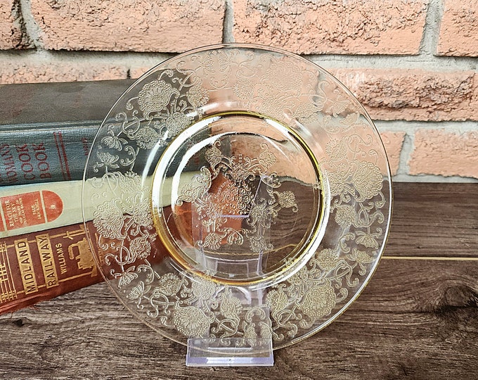 Hazel Atlas Yellow Glass Florentine Salad Plate for Vintage Home Decor Gifts