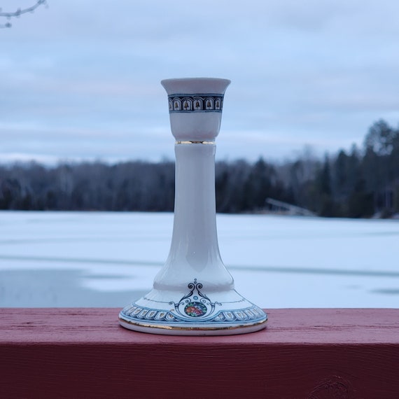 Adderley Art Deco Ceramic Candlestick, Fine Bone China Made in England