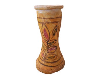 Vintage Handmade Rustic Primitive Clay Vase, One of a Kind South American Folk Art, Boho Home Decor Gift