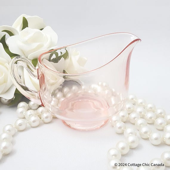 Cambridge Glass Elegant Round Pink Creamer Pitcher