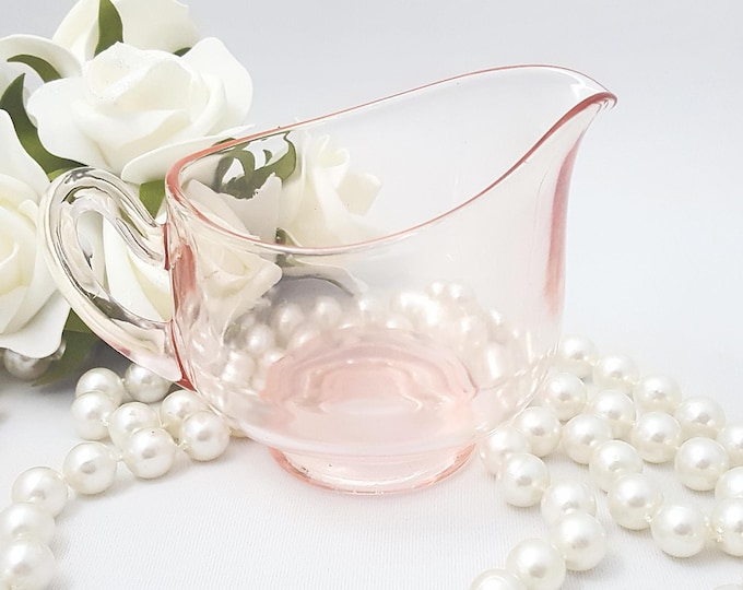 Cambridge Glass Elegant Round Pink Creamer Pitcher
