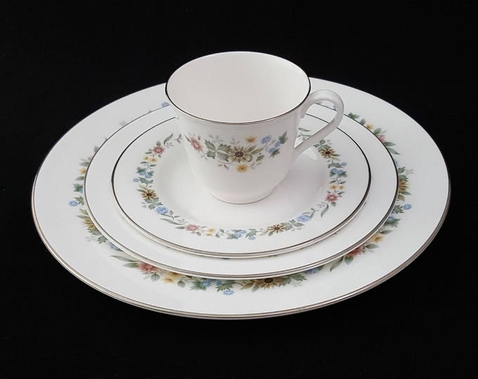 Royal Doulton Pastorale 4-Piece Place Setting, Fine Bone China Dinnerware Tea Set
