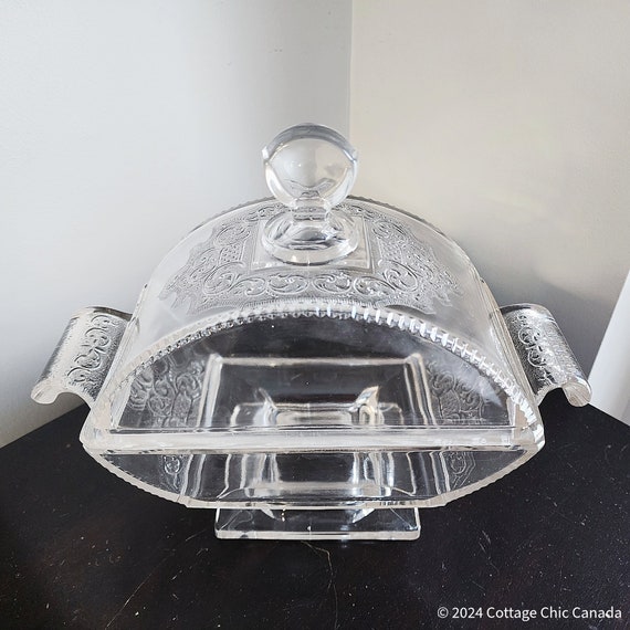 Antique EAPG Lidded Glass Compote Bowl – Riverside Jersey Lily Motif