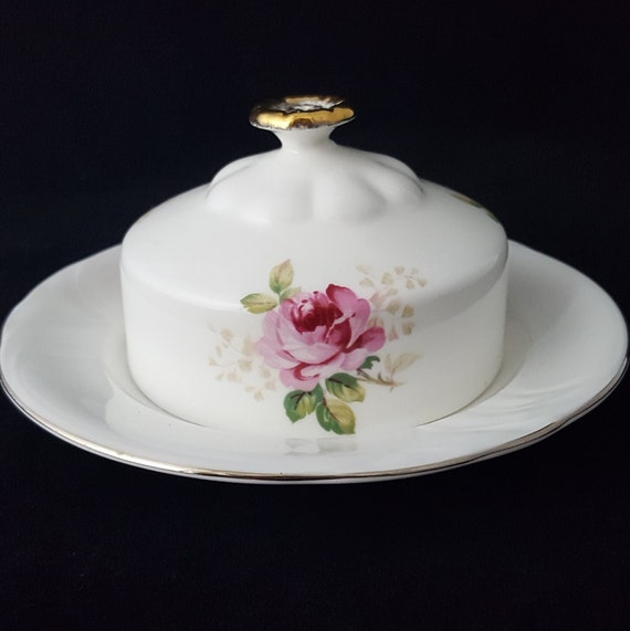 Royal Albert American Beauty Butter Dish Lid Cover – Bone China Pink Rose Replacement England