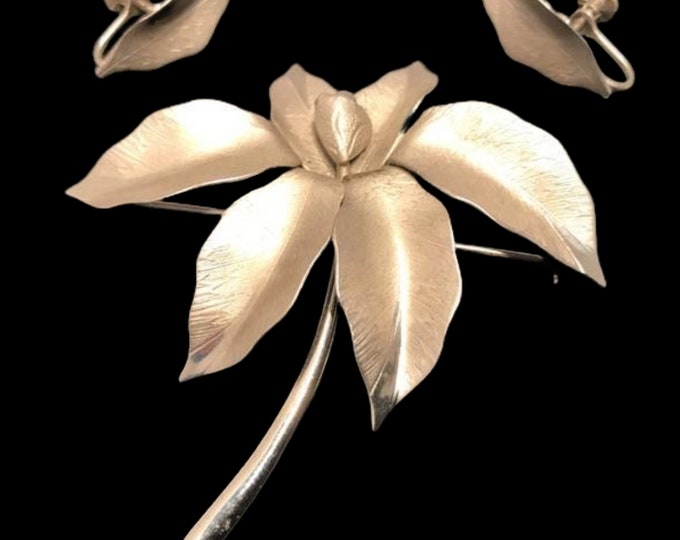 Bond Boyd Brushed Gold Brooch and Earring Set